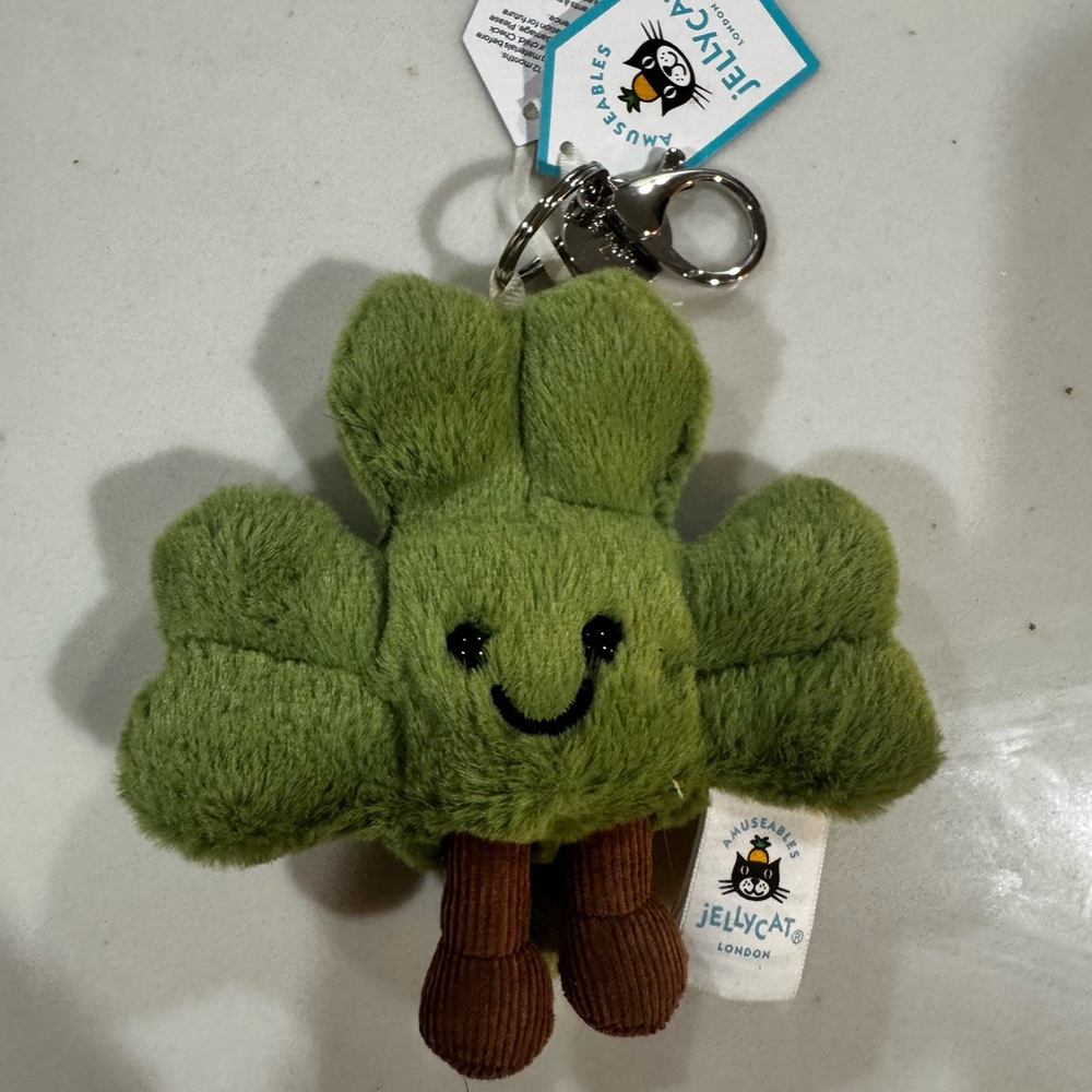 Jelly, cat shamrock bag charm